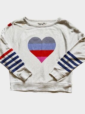 Rare FREE CITY x Gap "Life Nature Love" Heart Sweatshirt Light Heather Grey M